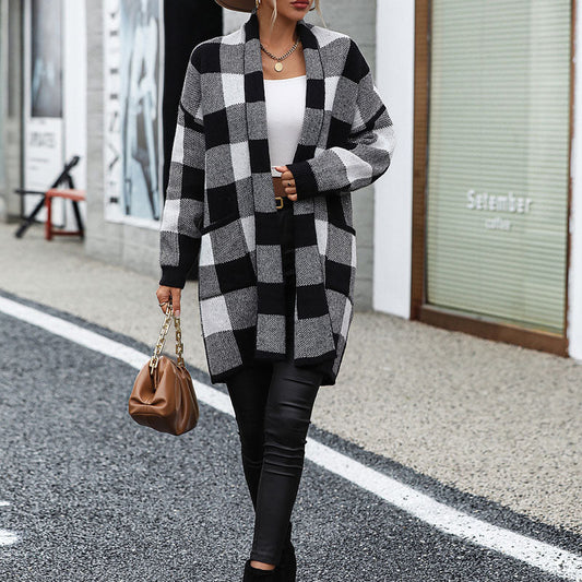 WW | Kariert Strickstrickjacke
