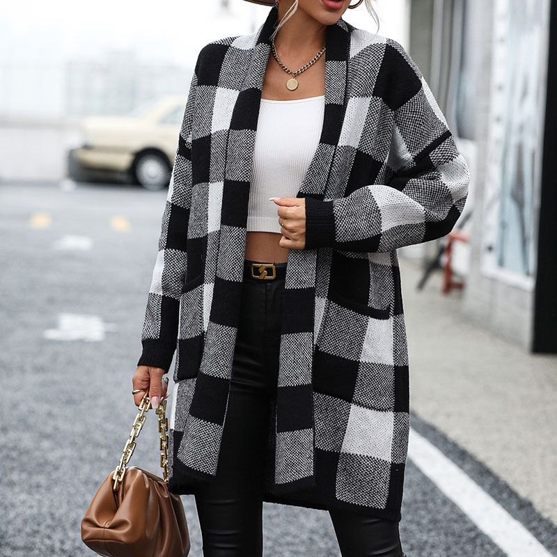 WW | Kariert Strickstrickjacke