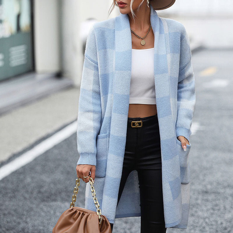 WW | Kariert Strickstrickjacke