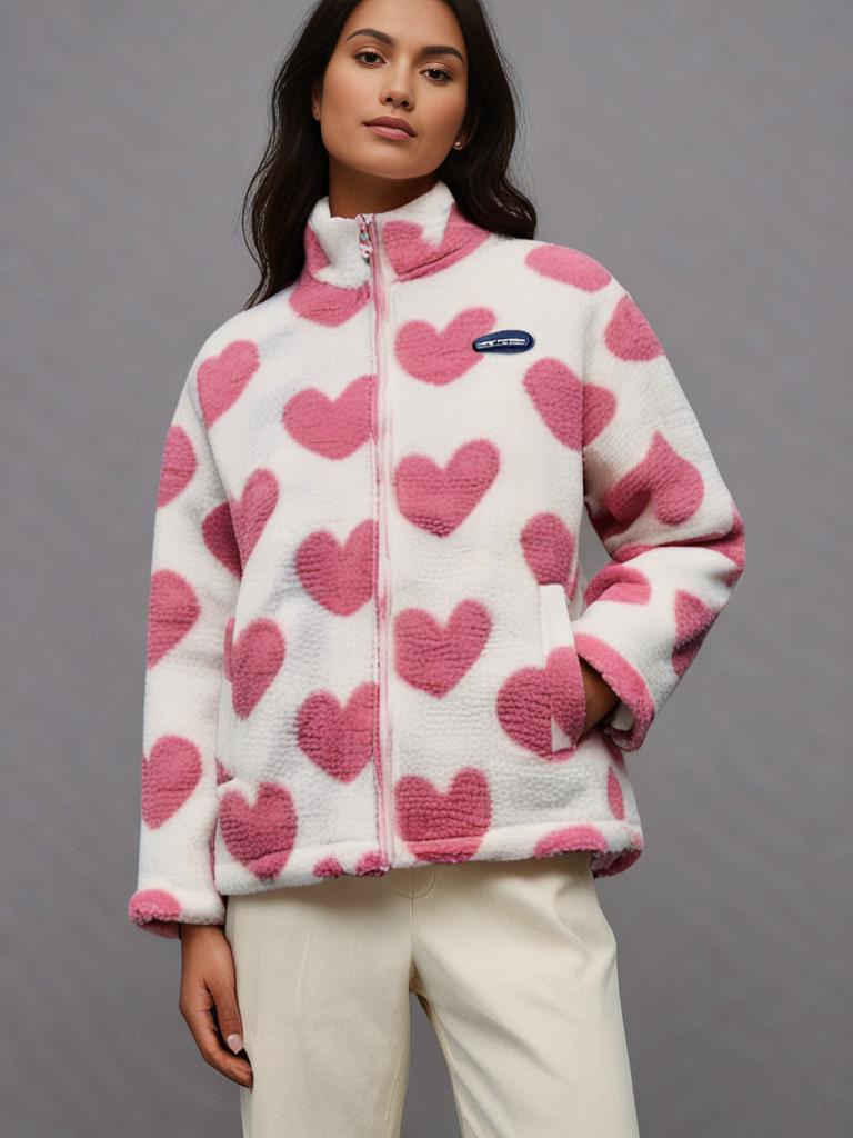 WW | double-faced women's coat with heart design