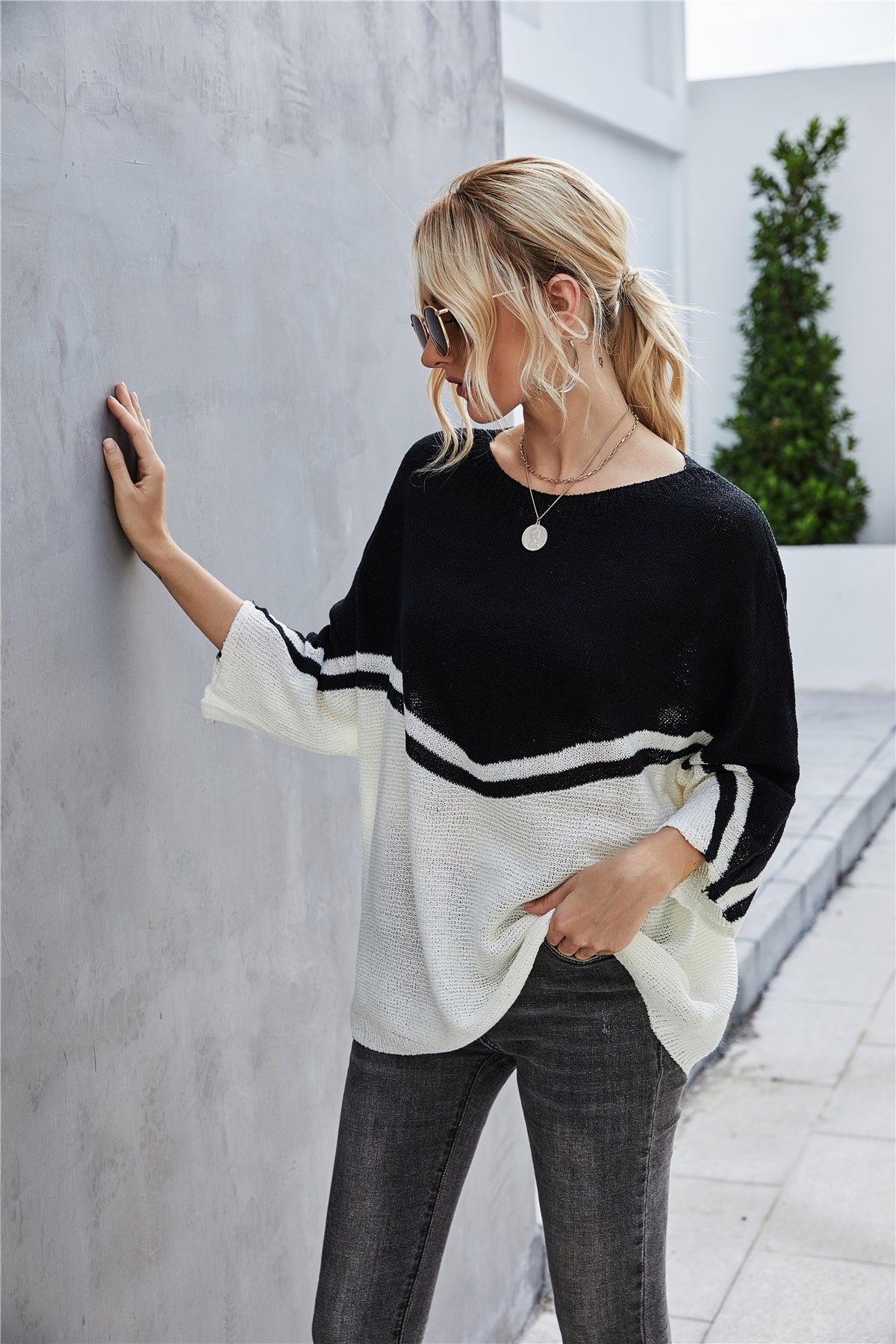 WW Knit Plus Size Batwing Knit Sweater