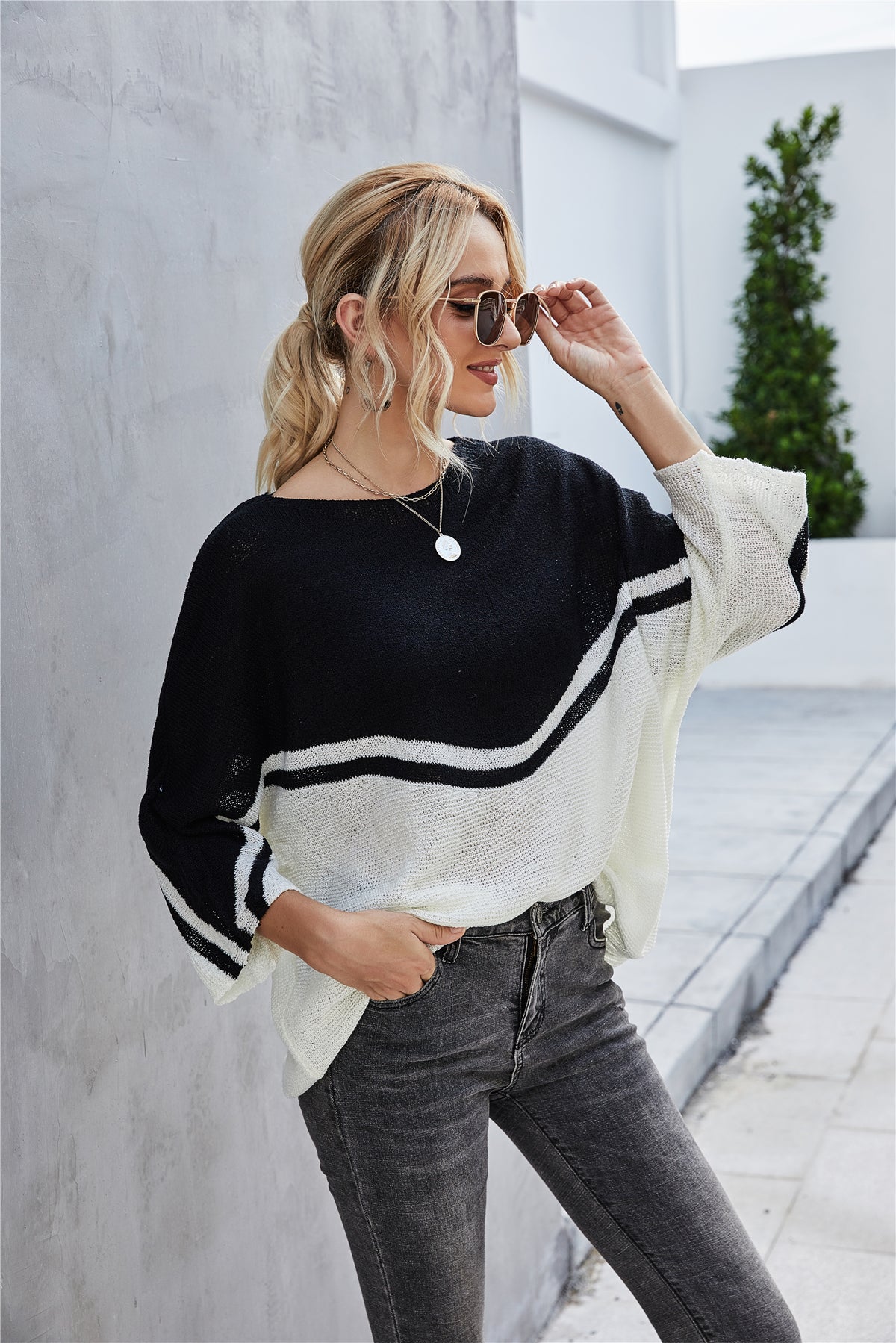 WW Knit Plus Size Batwing Knit Sweater