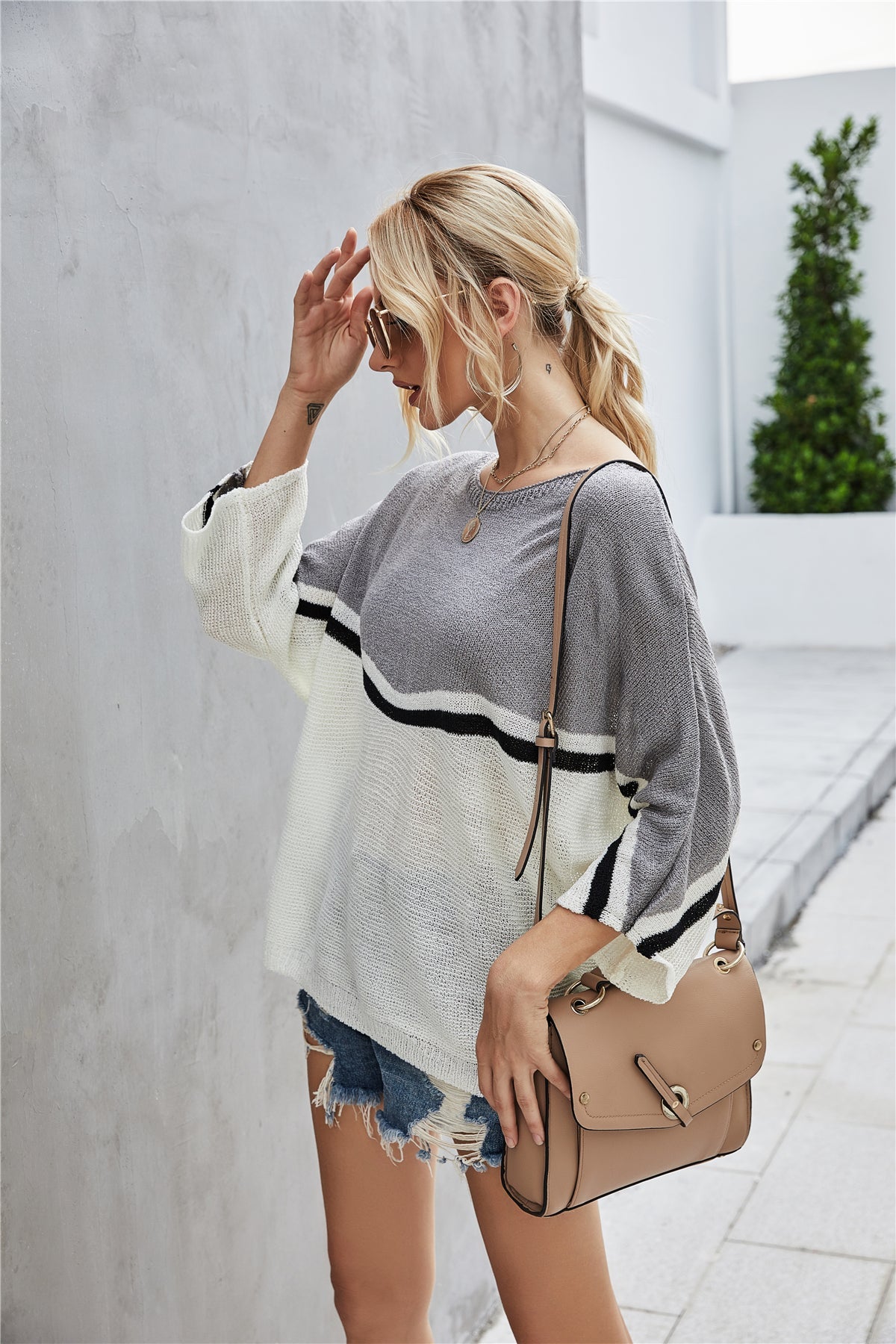 WW Knit Plus Size Batwing Knit Sweater