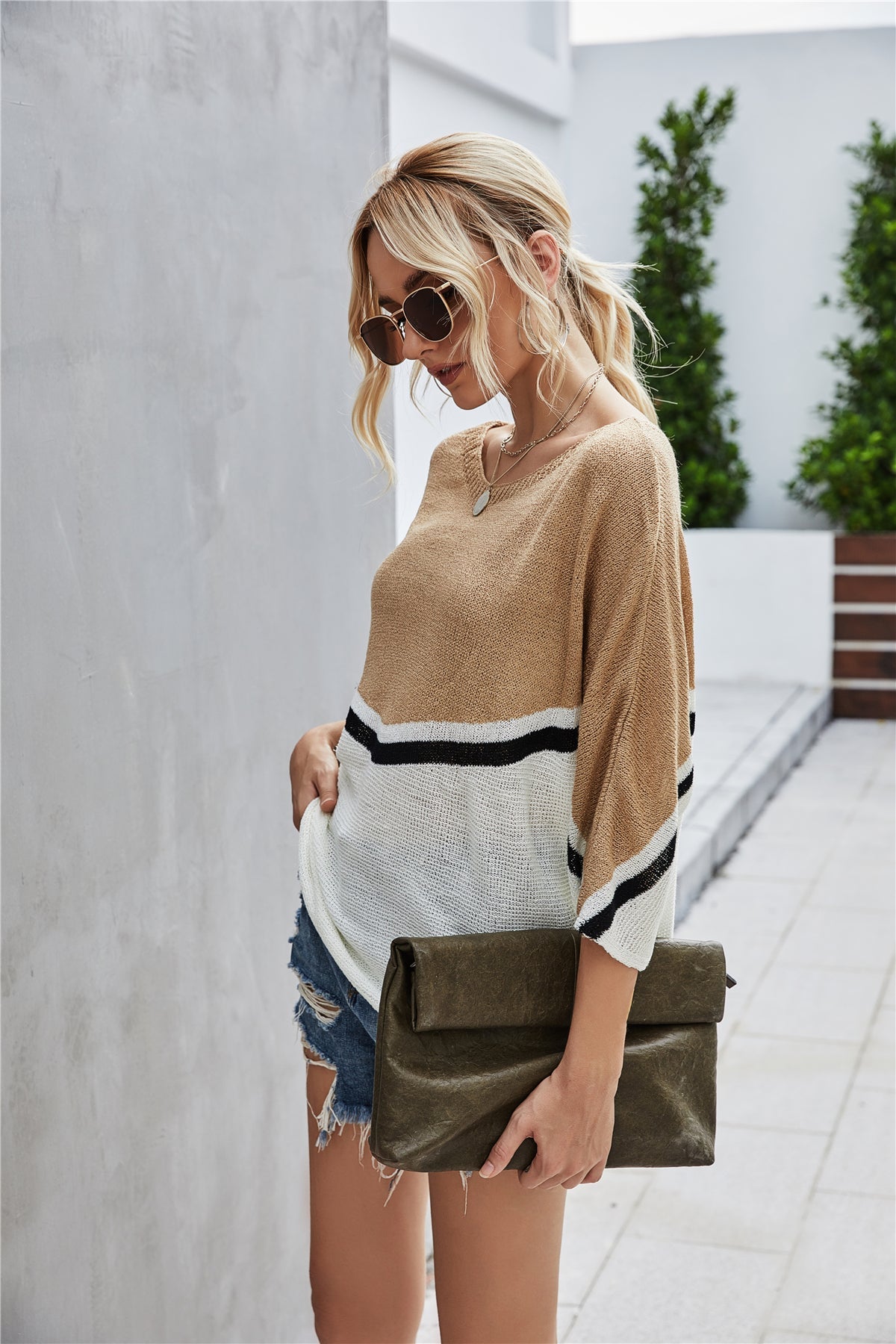 WW Knit Plus Size Batwing Knit Sweater