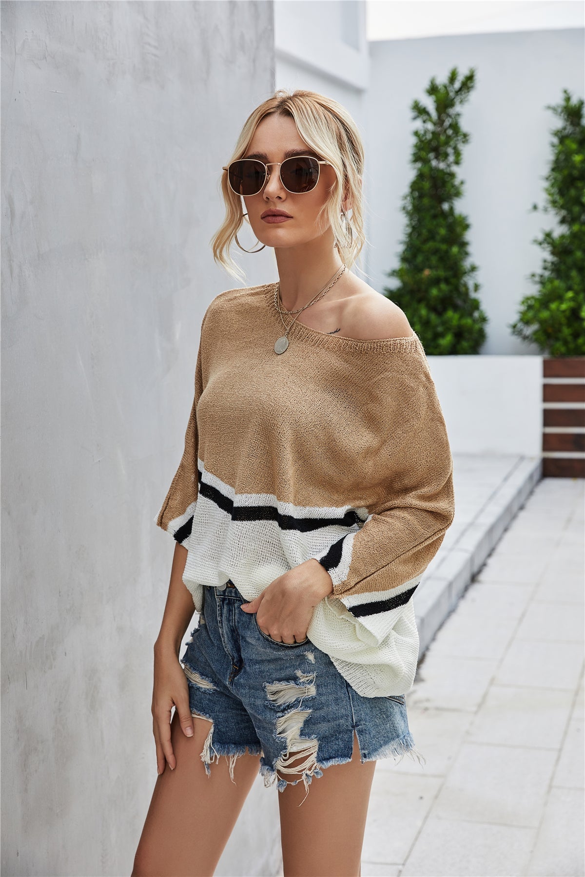 WW Knit Plus Size Batwing Knit Sweater