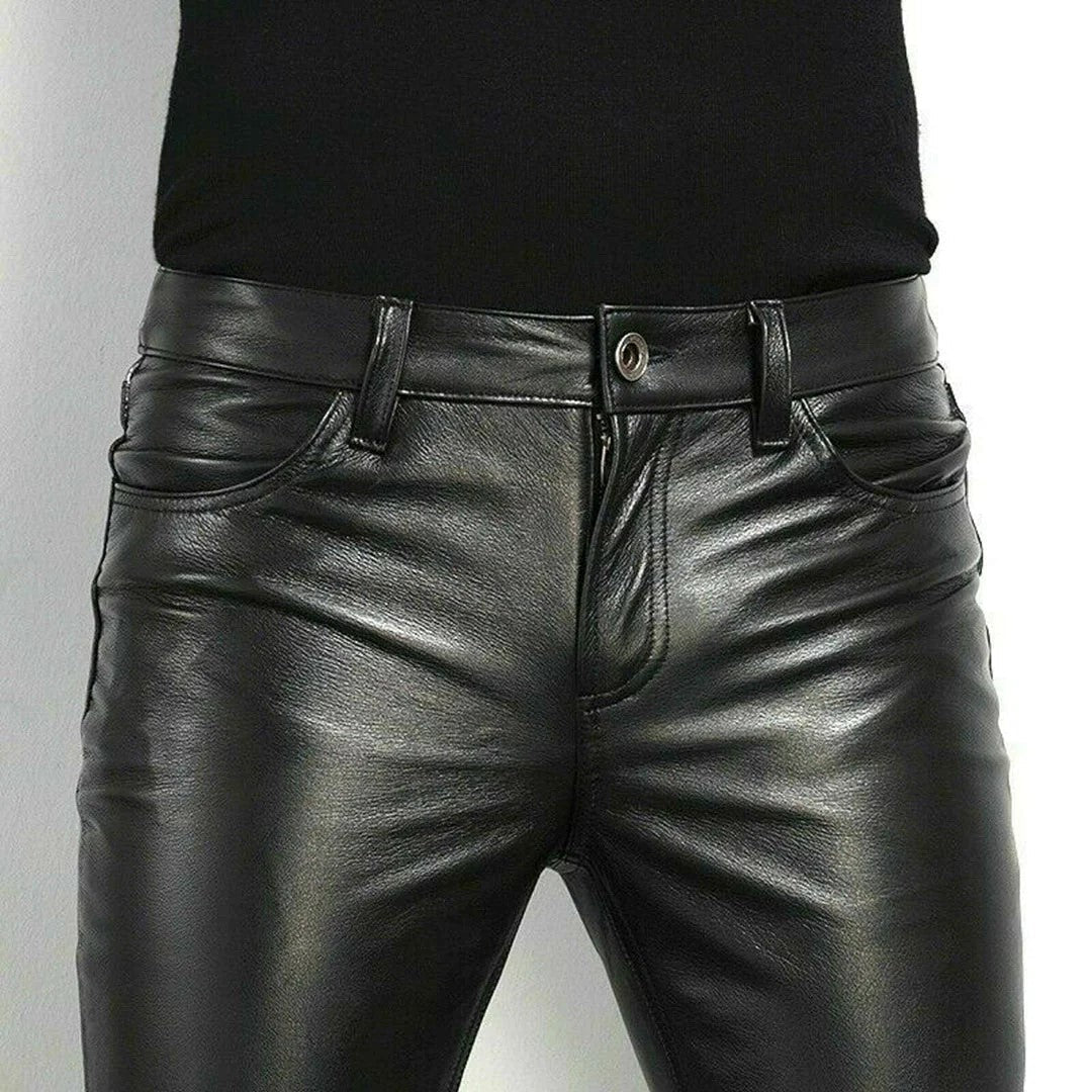 WW |  Hose - Schick - Schwarz Kunstleder Luxuriöss Material - Ideal für Geschäft für Herren