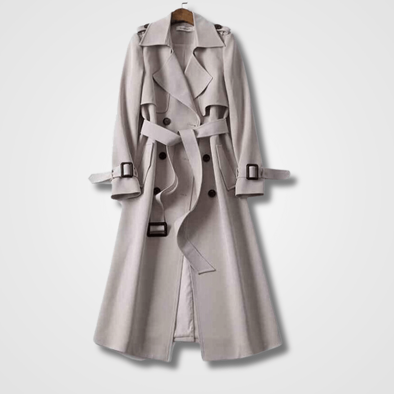 WW | Long Trench Coat - Belted Waist - Lightweight Polyester - Timeless Outerwear