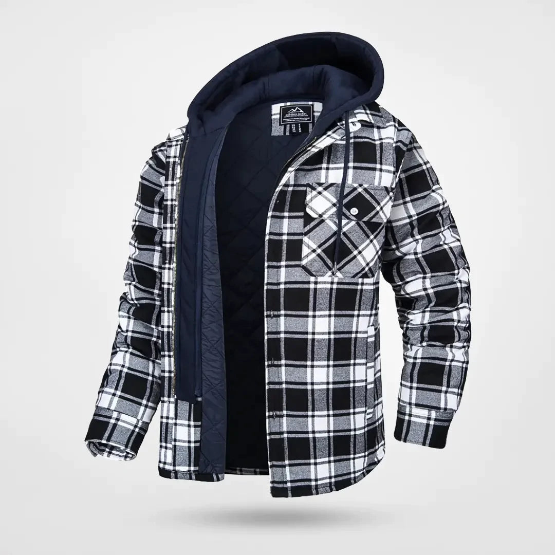 WW | Herren Kapuzen-Karo-Jacke - Kariert