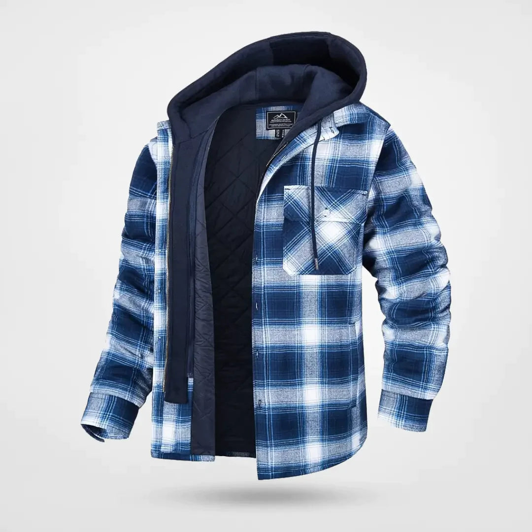 WW | Herren Kapuzen-Karo-Jacke - Kariert