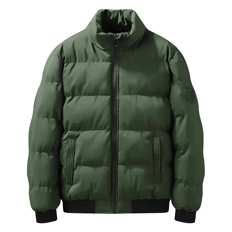 WW | Herren Winter Steppjacke mit vorderem Reißverschluss und Taschen