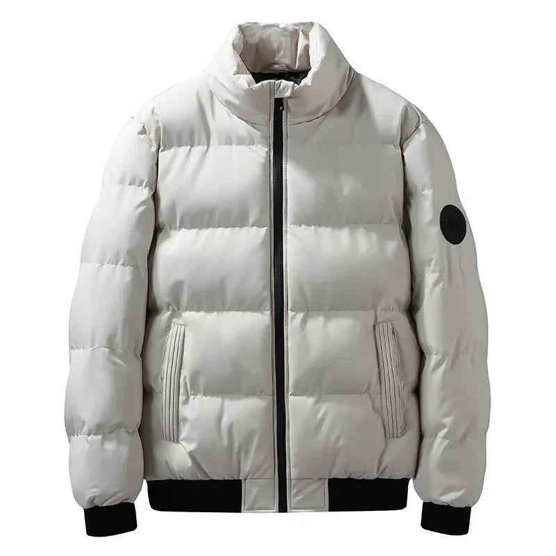 WW | Herren Winter Steppjacke mit vorderem Reißverschluss und Taschen