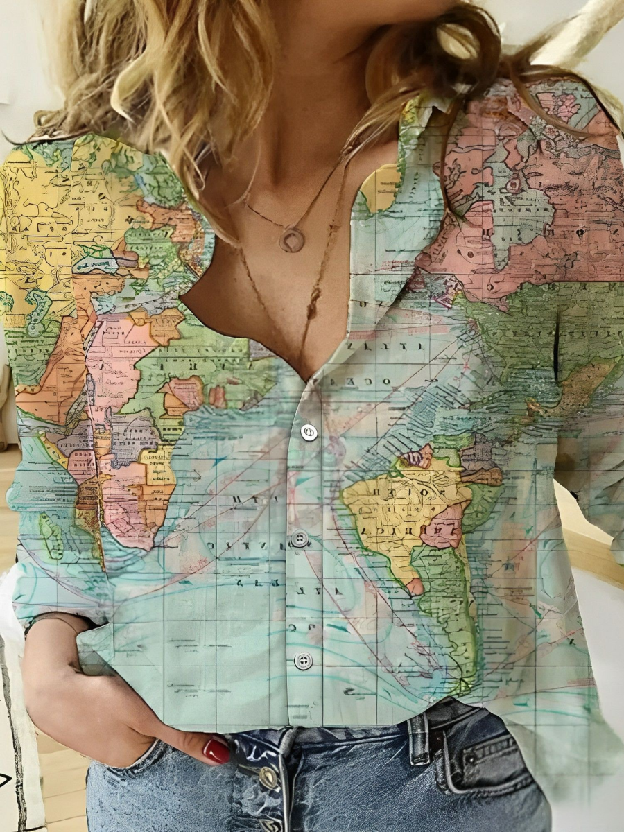 WW | Globe World Map Printed Shirt
