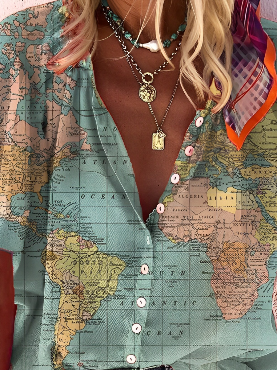 WW | Globe World Map Printed Shirt
