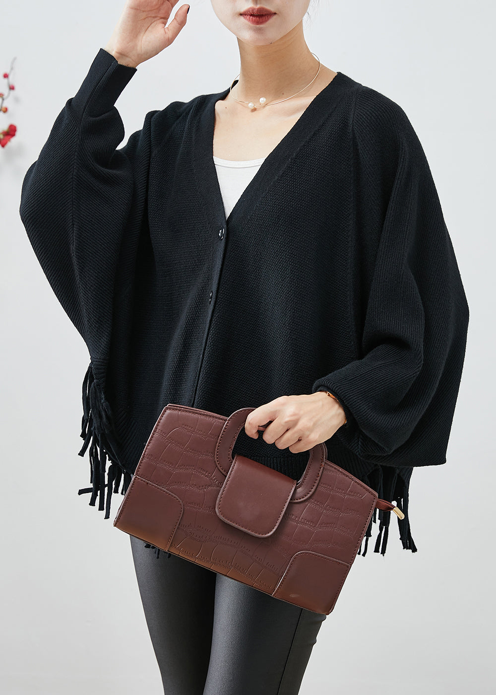 WW | Black Oversized Fringe Cardigans