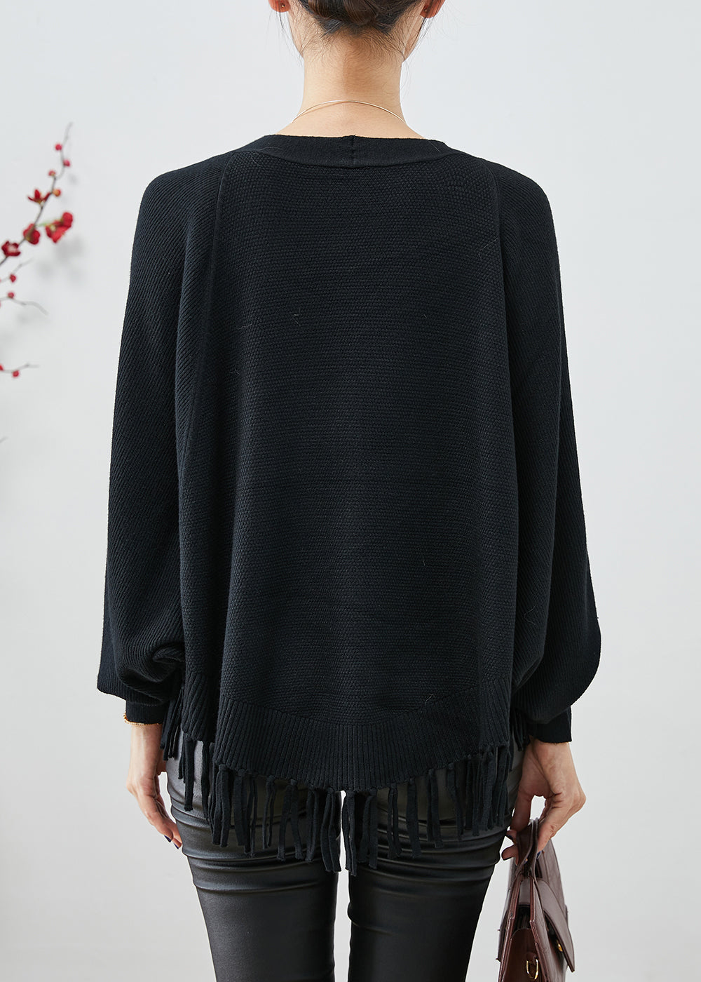 WW | Black Oversized Fringe Cardigans