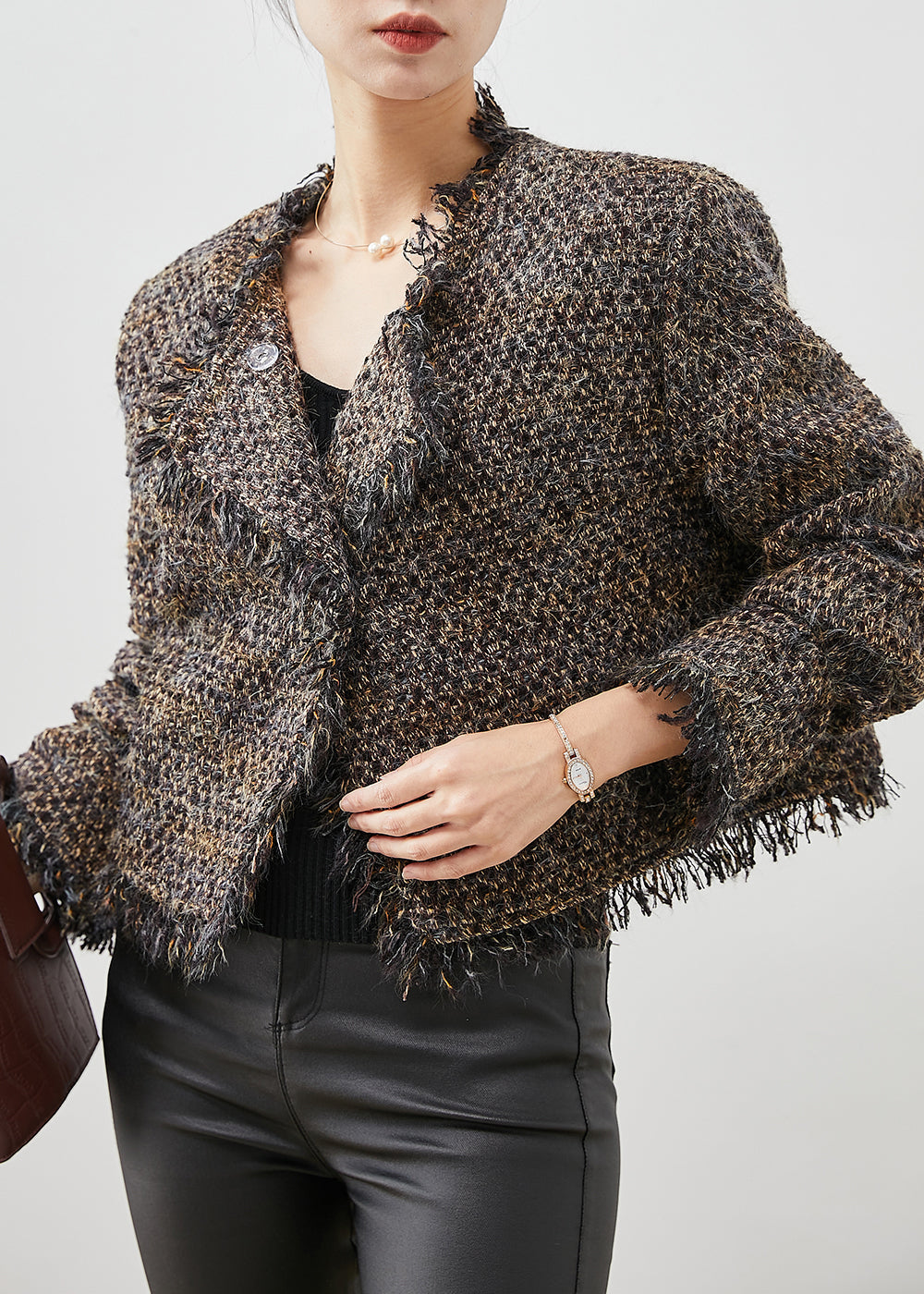 WW | Black V-Neck Down-Filled Short Winter Coats