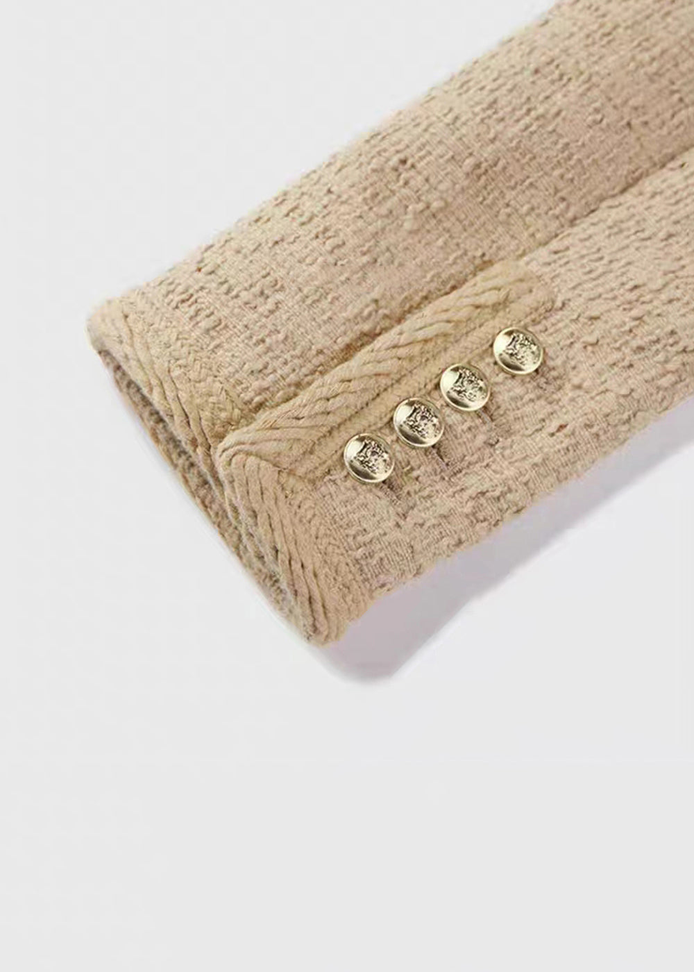 WW | Khaki O Neck Button Patchwork Cotton Coats
