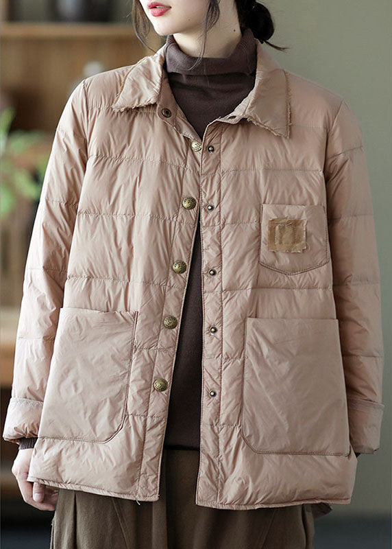 WW | Khaki Knopf Locker Niedrig Hoch Design Winter Daunenmäntel