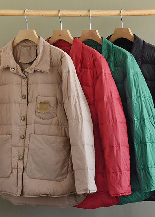 WW | Khaki Knopf Locker Niedrig Hoch Design Winter Daunenmäntel