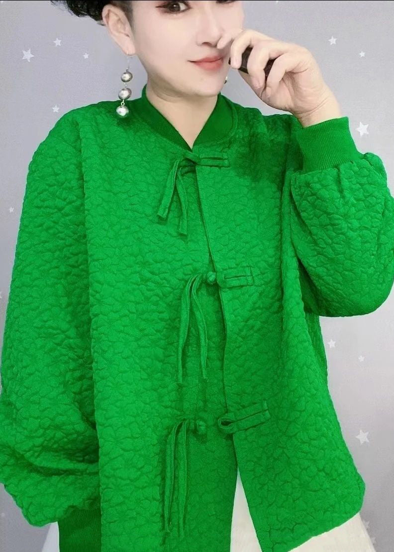 WW | Purple Red Oversized Chinese Button Cotton Coats