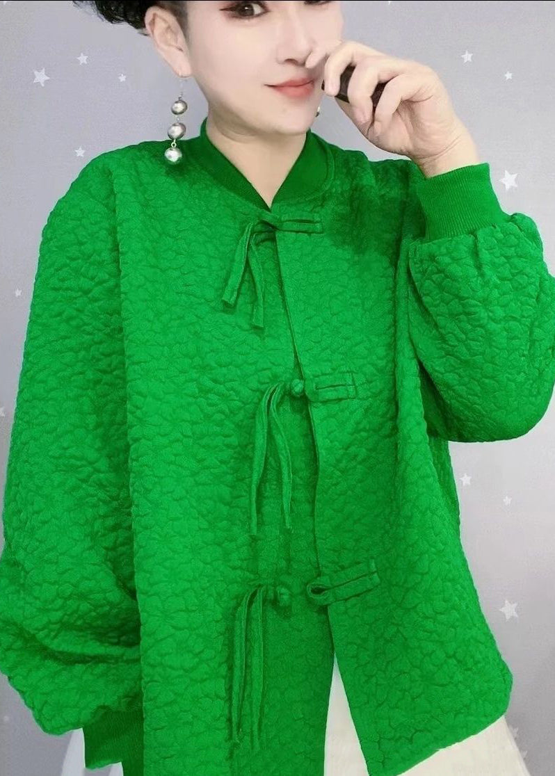 WW | Purple Red Oversized Chinese Button Cotton Coats