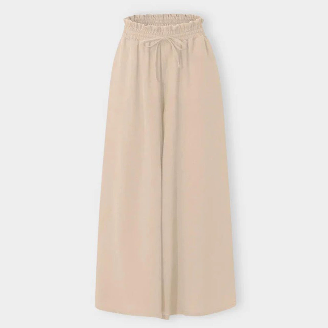 WW | Maxi Rock Hohe Taille Elastisch mit Schnürung A-Linie mit Taschen Lang und Luftig