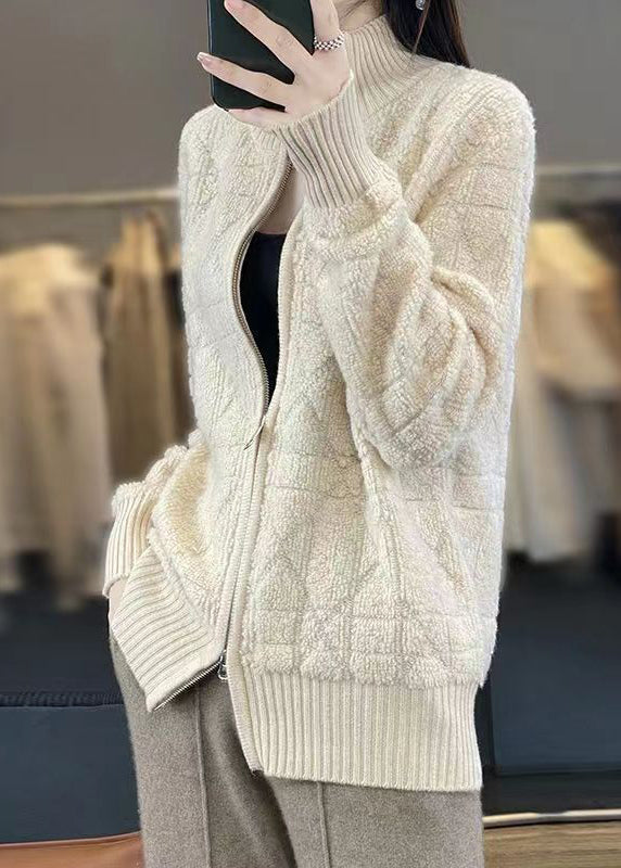 WW | Comfortable Patchwork Wool Coats Stand Collar Long Sleeves