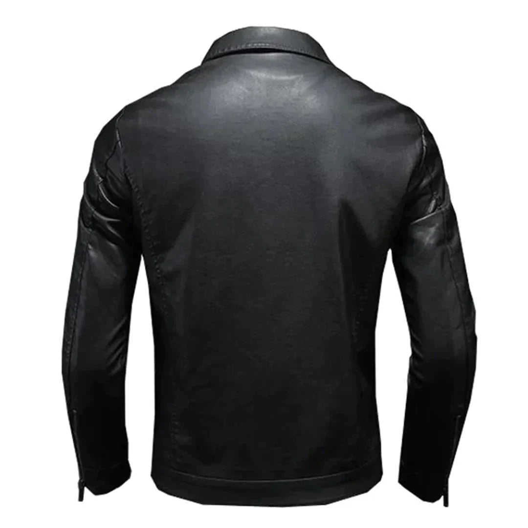 WW | Klassische Motorradhjacke für Herren Schwarz