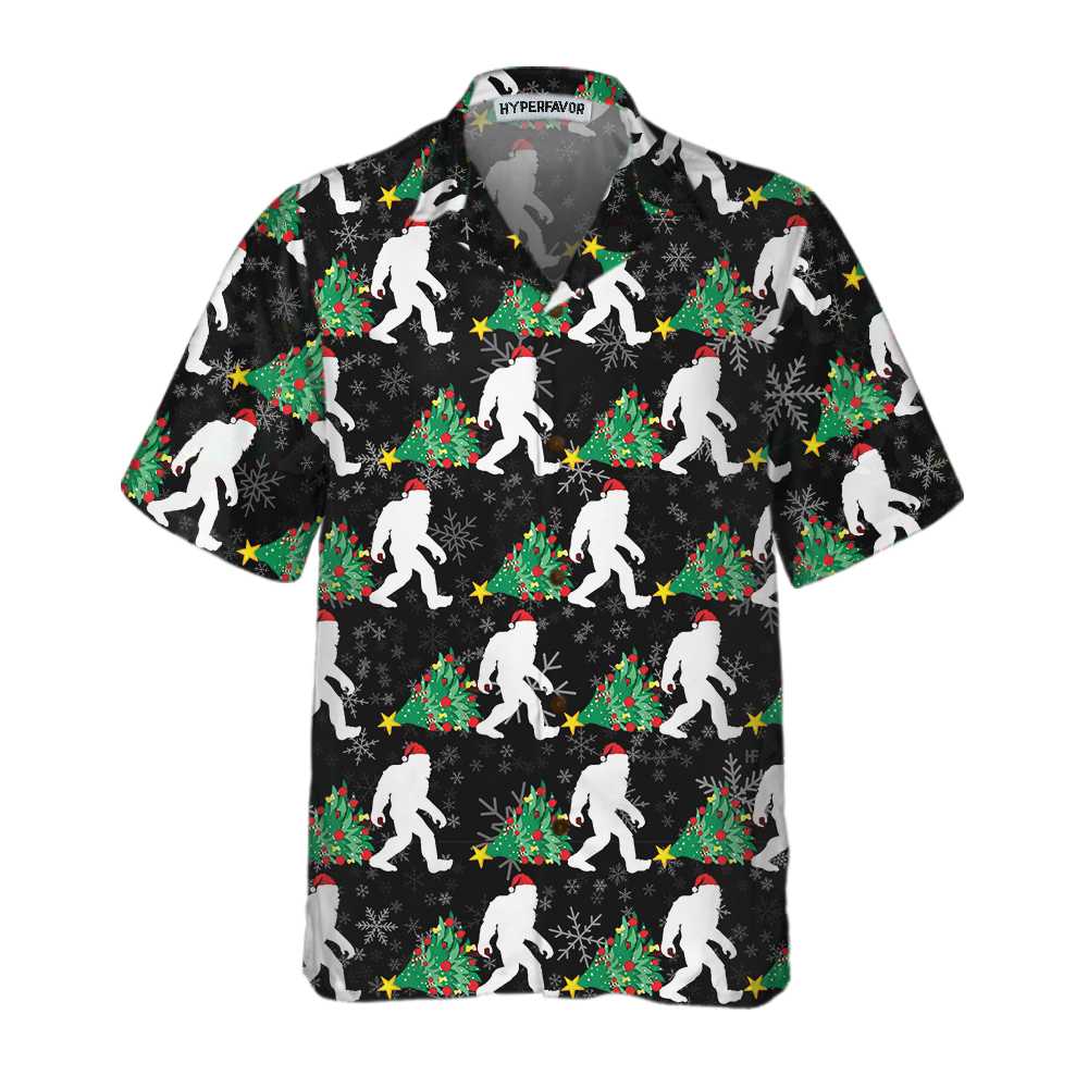 WW | Bigfoot Für Weihnachten Hawaiian Shirt, Bigfoot Weihnachts Shirt, Lustige Weihnachtsgeschenk Idee