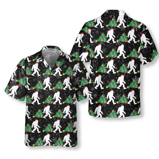 WW | Bigfoot Für Weihnachten Hawaiian Shirt, Bigfoot Weihnachts Shirt, Lustige Weihnachtsgeschenk Idee
