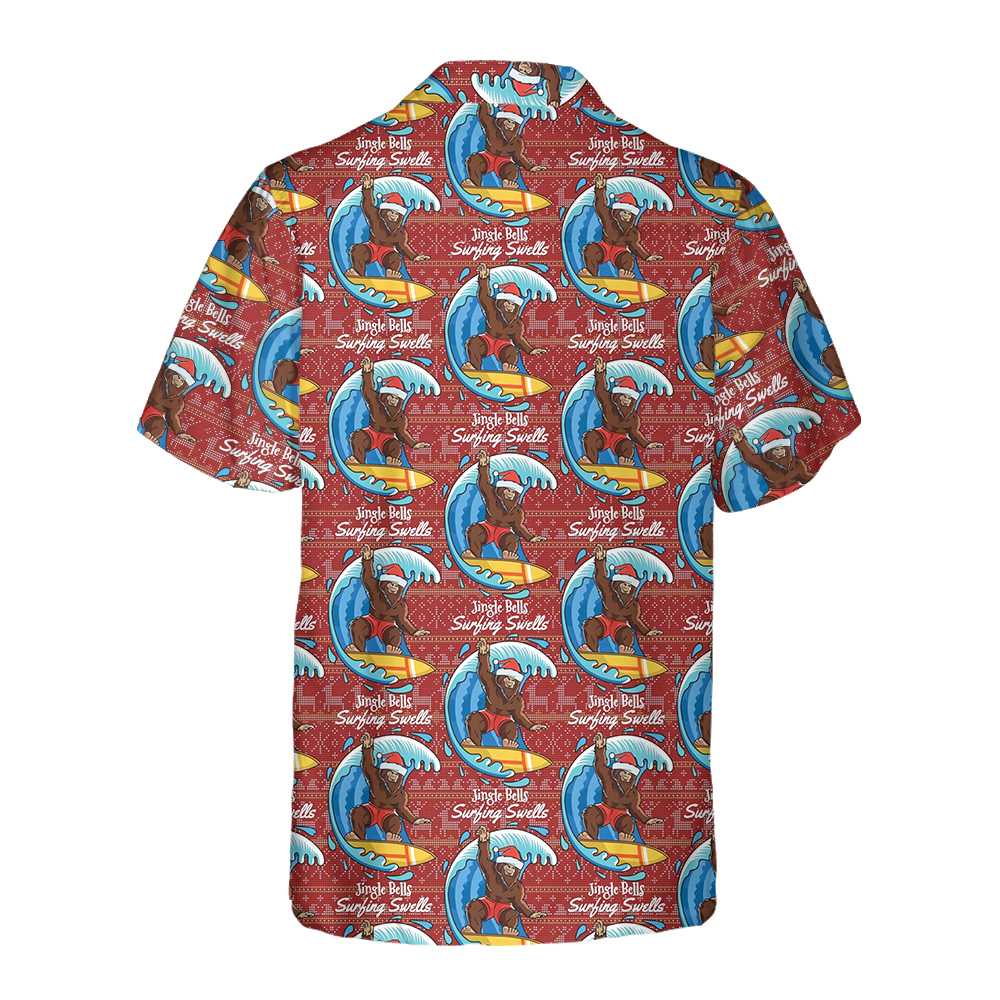 WW | Bigfoot Surfen Weihnachten Hawaiian Shirt, Lustiges Weihnachten Bigfoot Shirt, Beste Xmas Geschenkidee