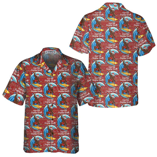 WW | Bigfoot Surfen Weihnachten Hawaiian Shirt, Lustiges Weihnachten Bigfoot Shirt, Beste Xmas Geschenkidee