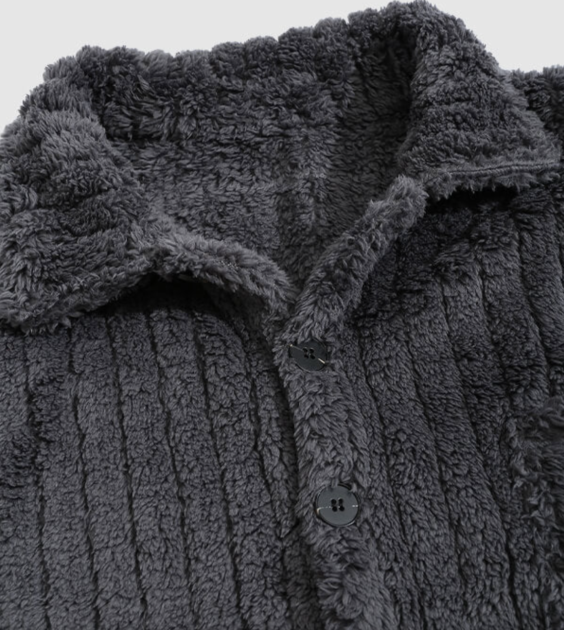 WW | Casual, Warm, Solid-Colored, Fuzzy Fleece Jacket for Men