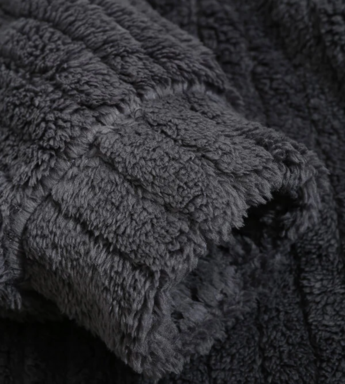 WW | Casual, Warm, Solid-Colored, Fuzzy Fleece Jacket for Men