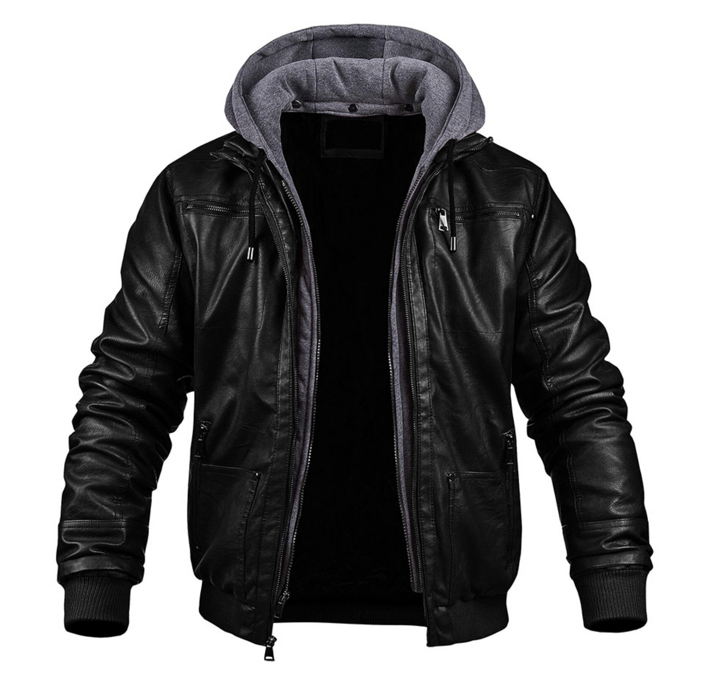 WW | Stylish Premium Leather Winter Jacket With Hood