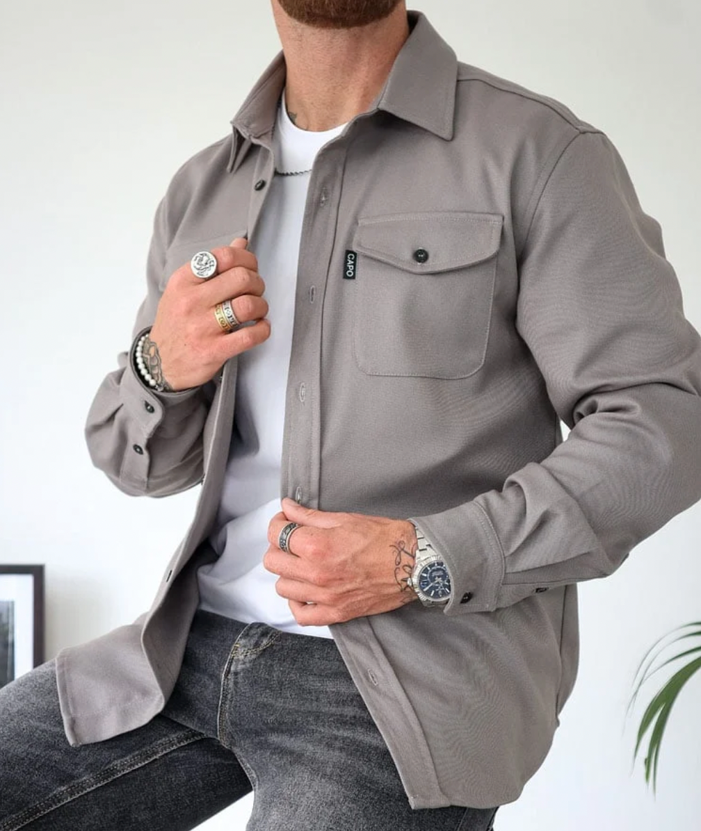 WW | Herren Knopf Freizeitjacke - Langarm