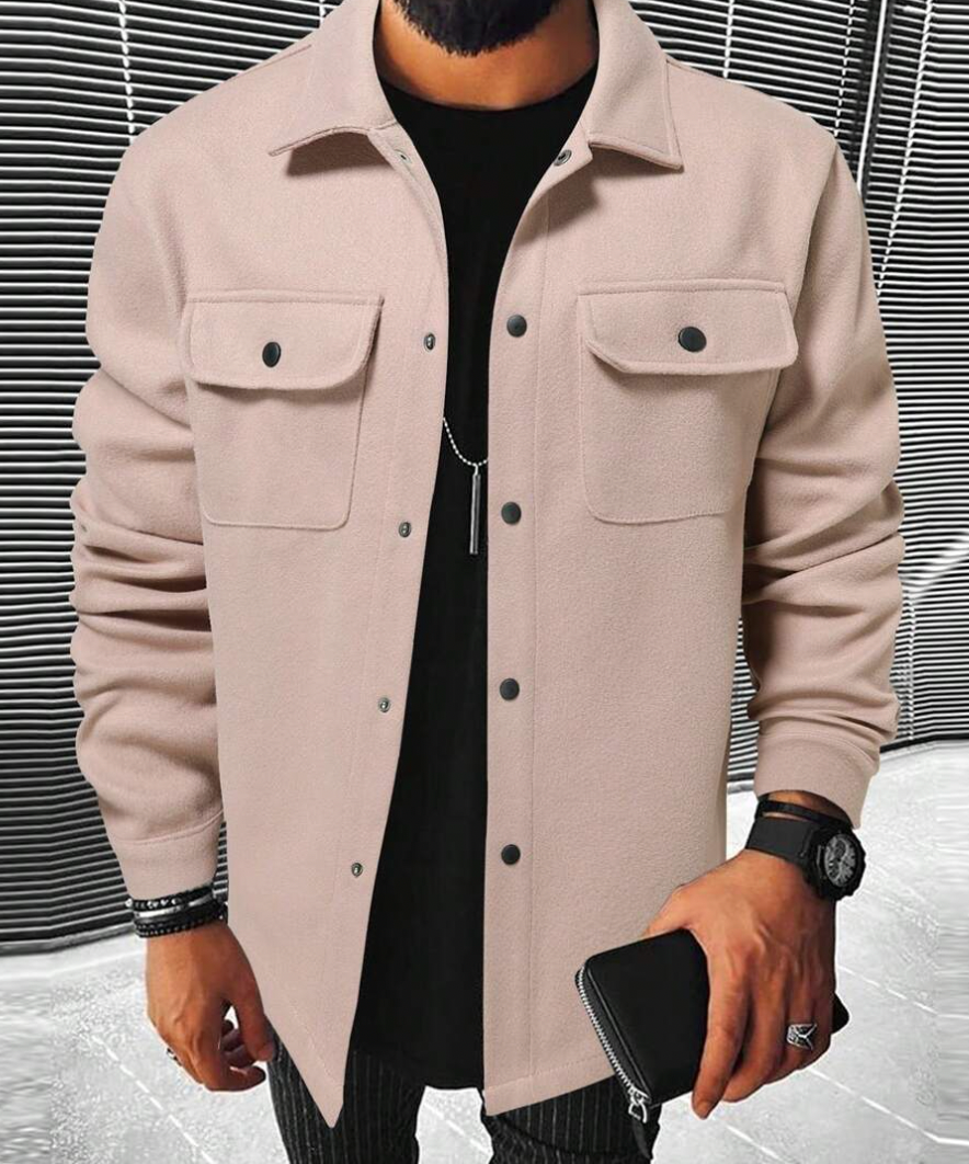 WW | Shirt jacket wool blend regular fit button fastening chest pockets