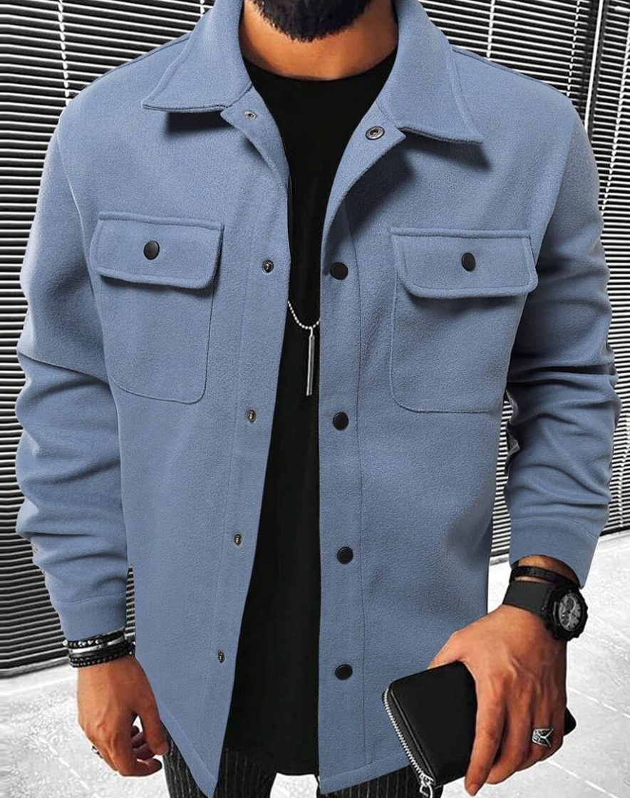 WW | Shirt jacket wool blend regular fit button fastening chest pockets