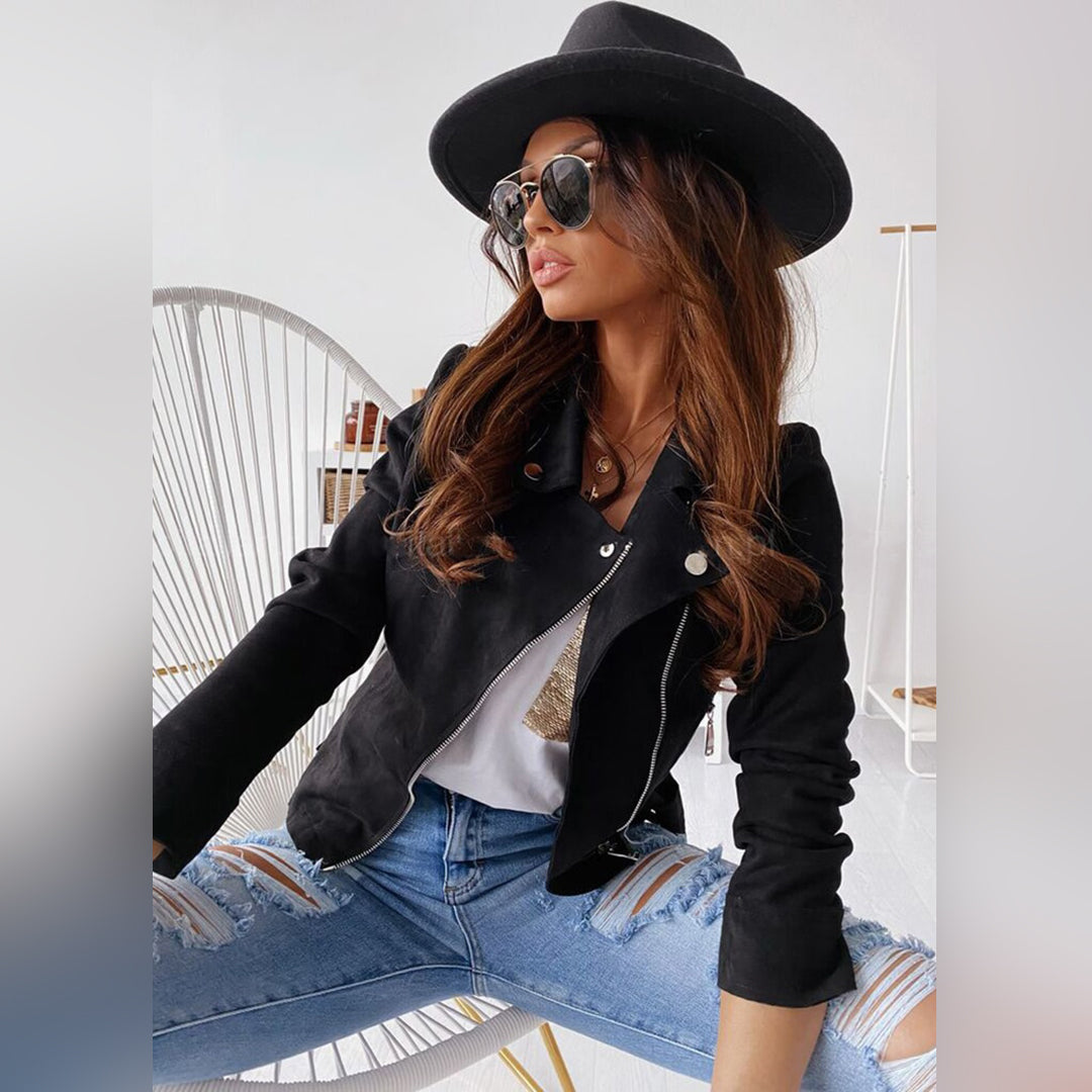 WW | Biker Jacket with Lapel Collar
