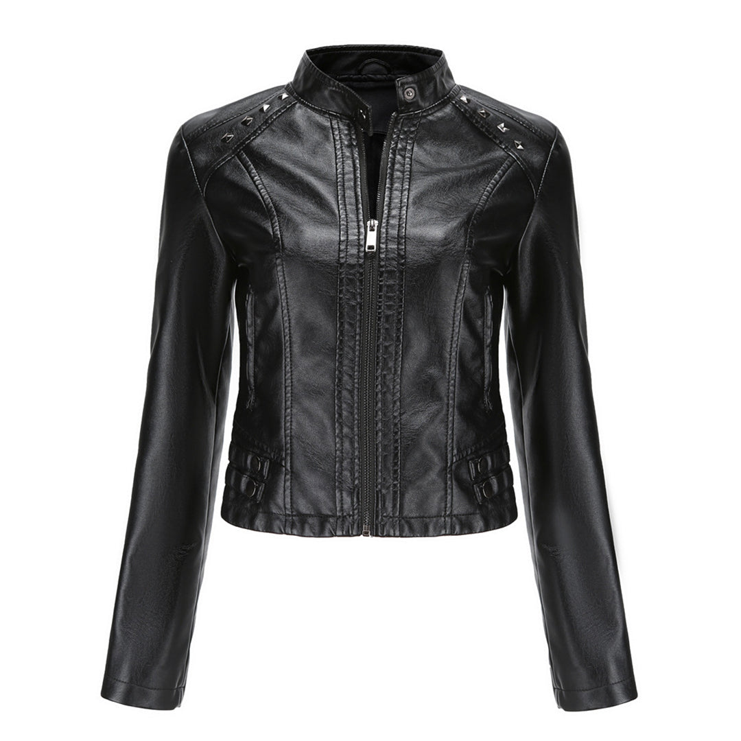 WW | Elegante Lederjacke mit einzigartigen Details für Damen