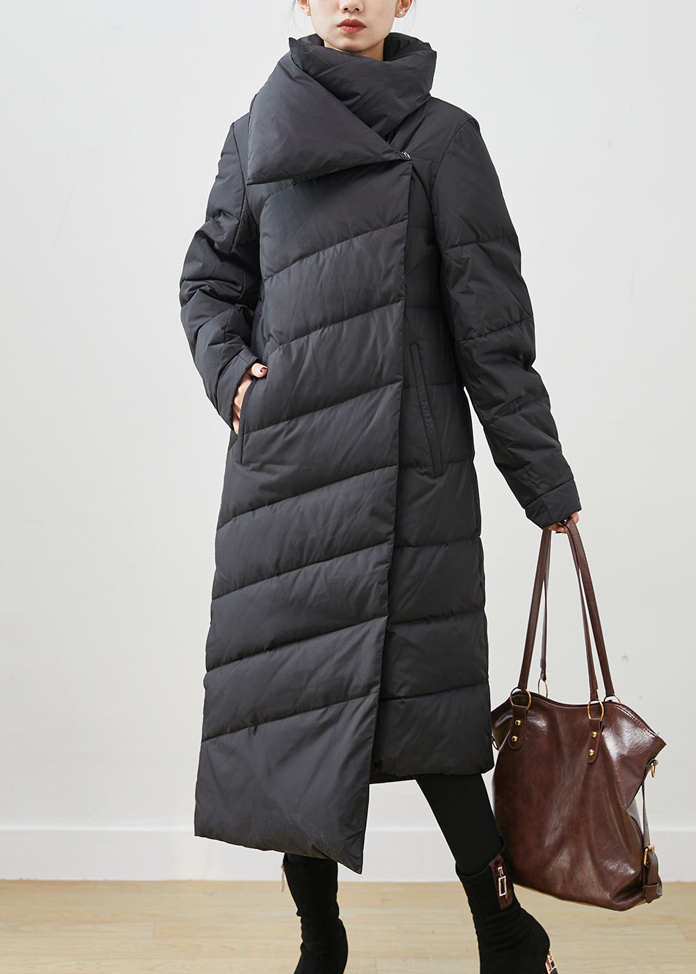WW | Down Winter Coats Asymmetrical Peter Pan Collar Winter