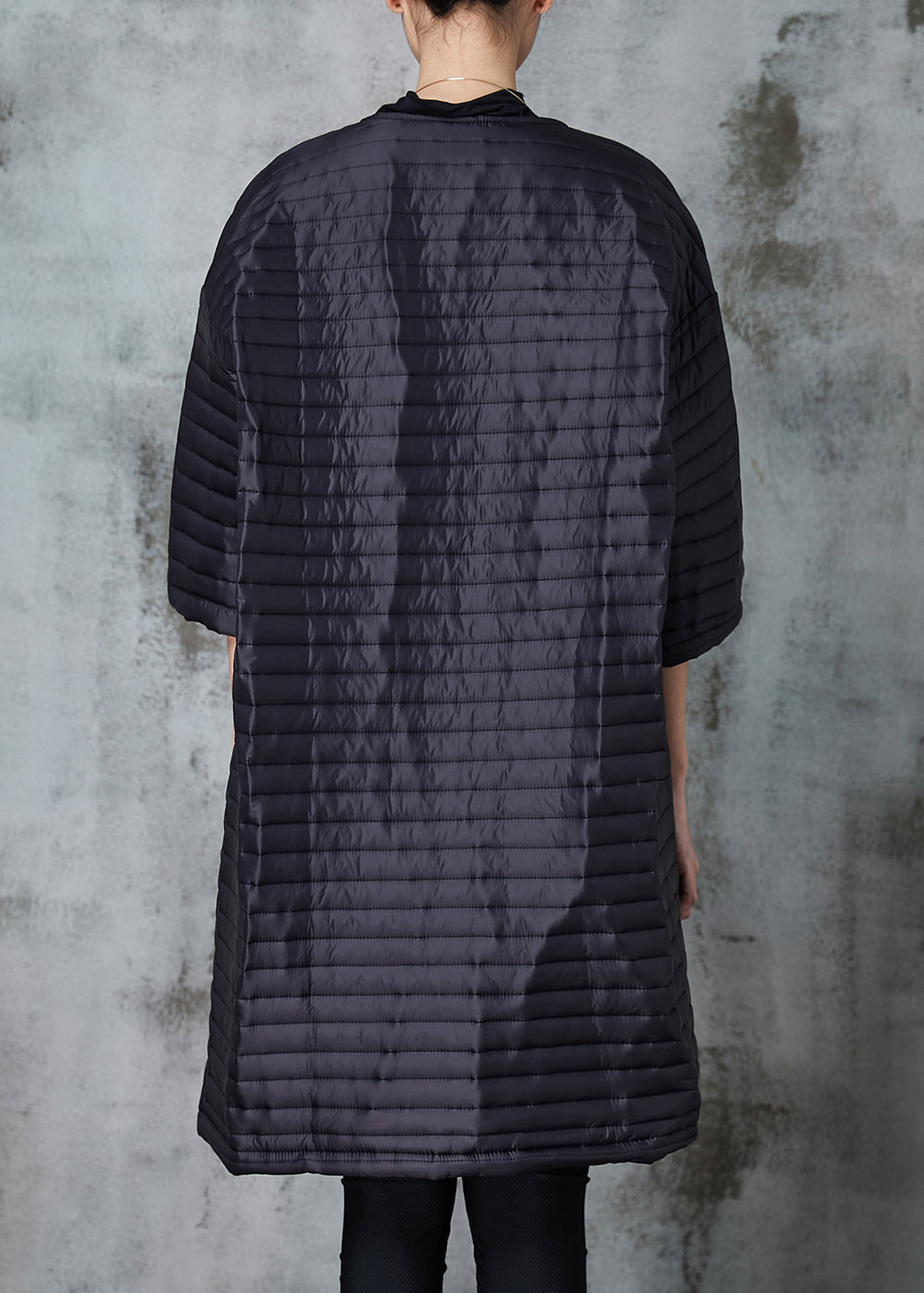 WW | Fine Cotton-Filled Coats O-Neck Plus Size Half Sleeve