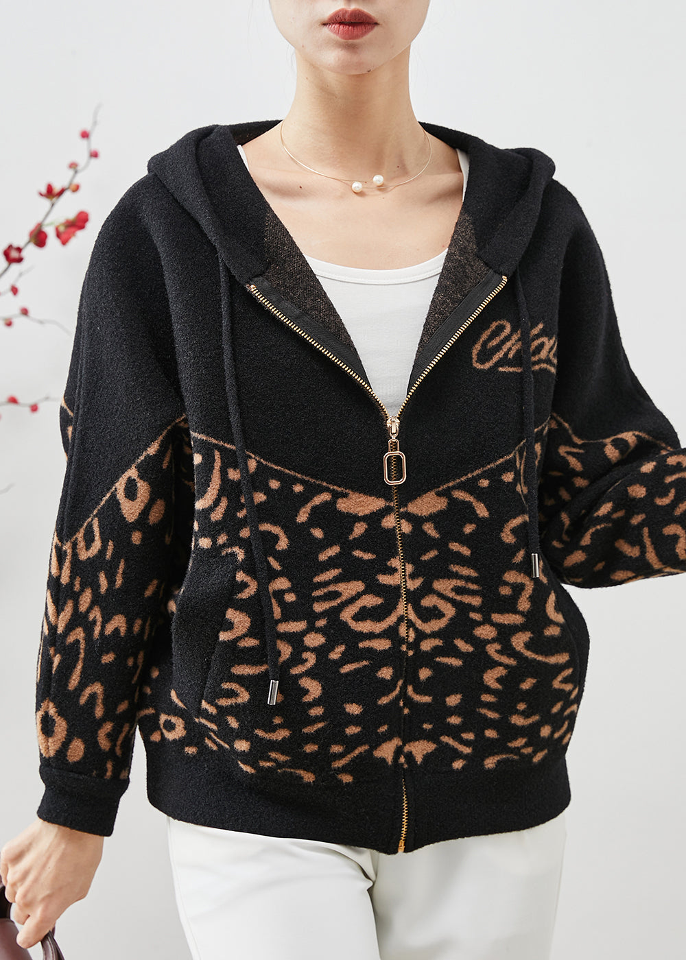 WW | Leopard Print Hooded Wool Jackets