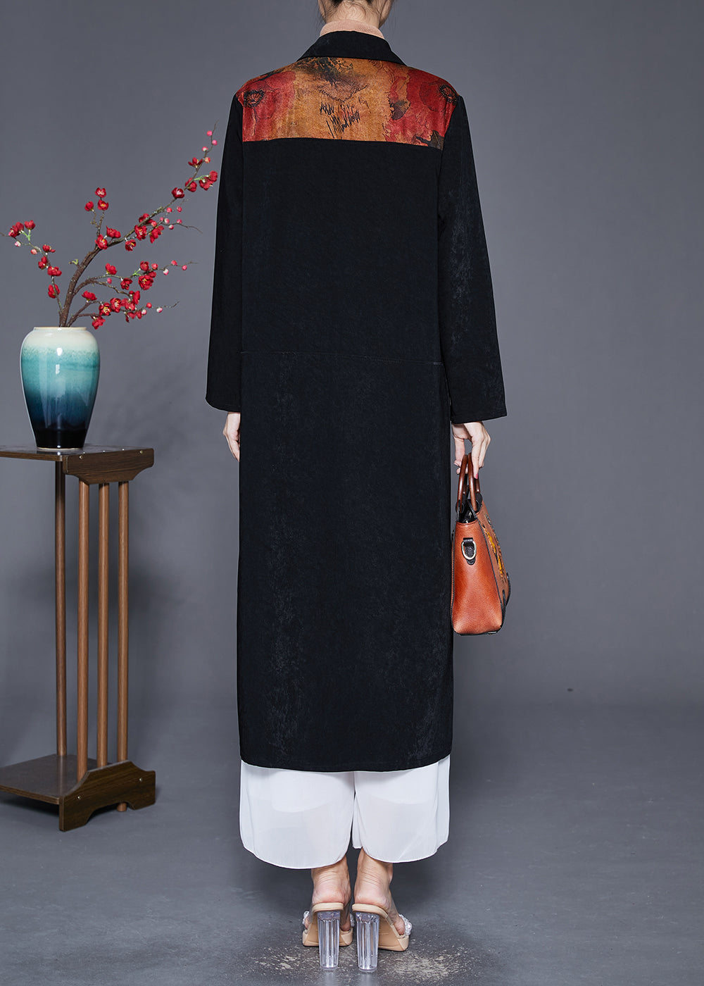 WW | Patchwork Trench Coats Plus Sizes Button Closure