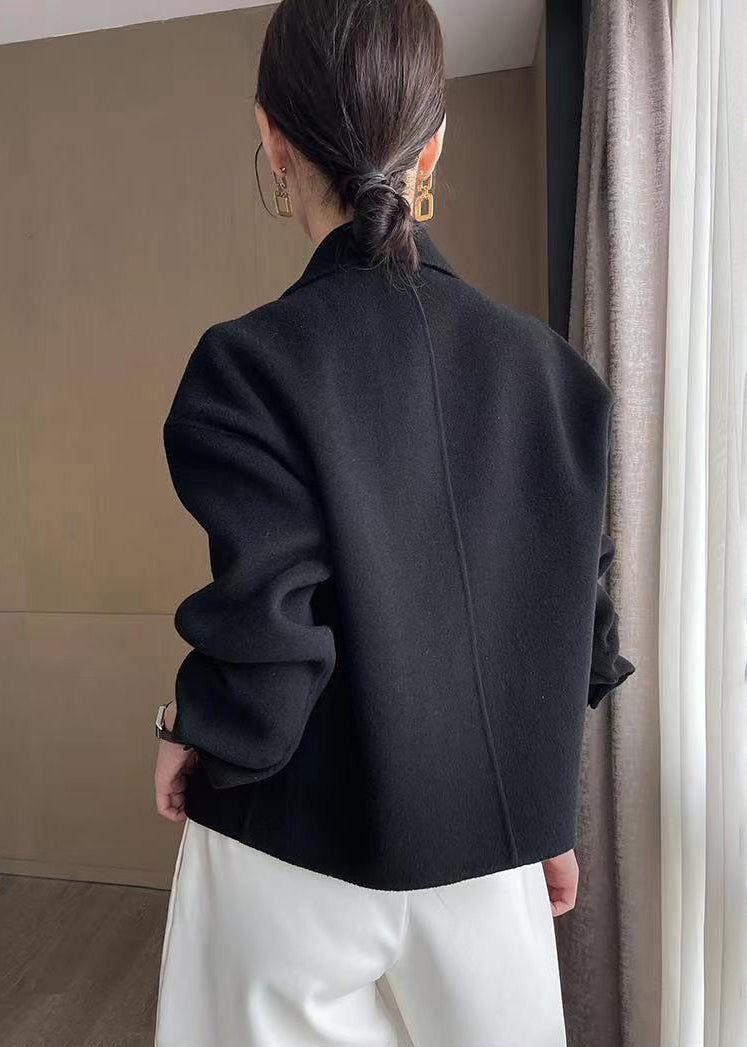 WW | Patchwork Wool Coats Oversized Button Closure