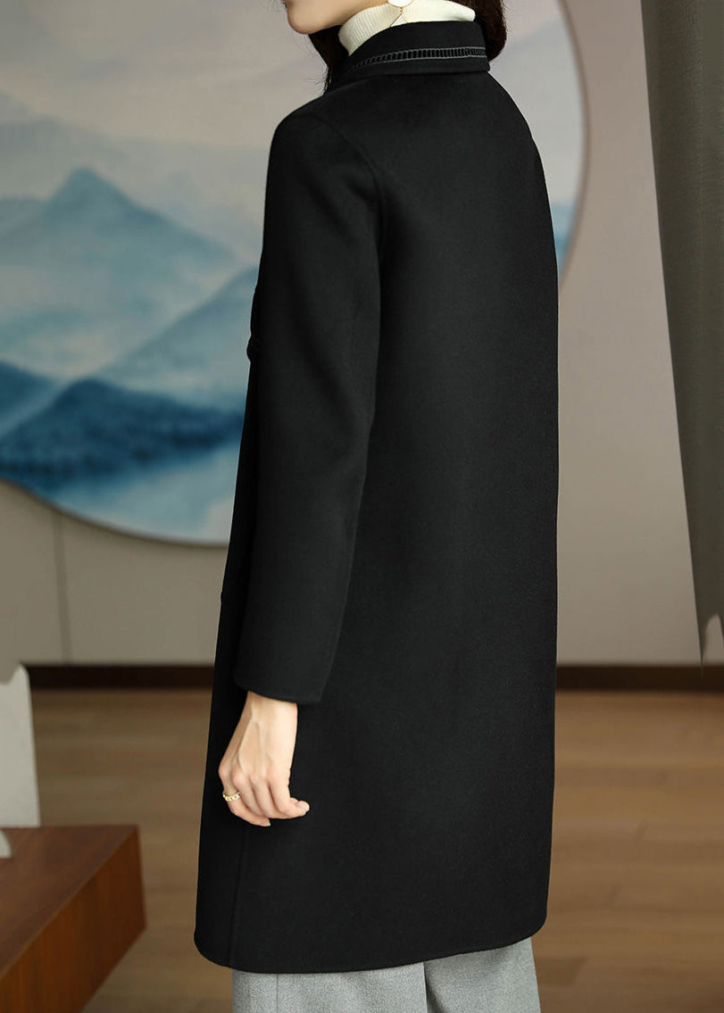 WW | Patchwork Wool Trench Coats Lapel Collar Button Closure