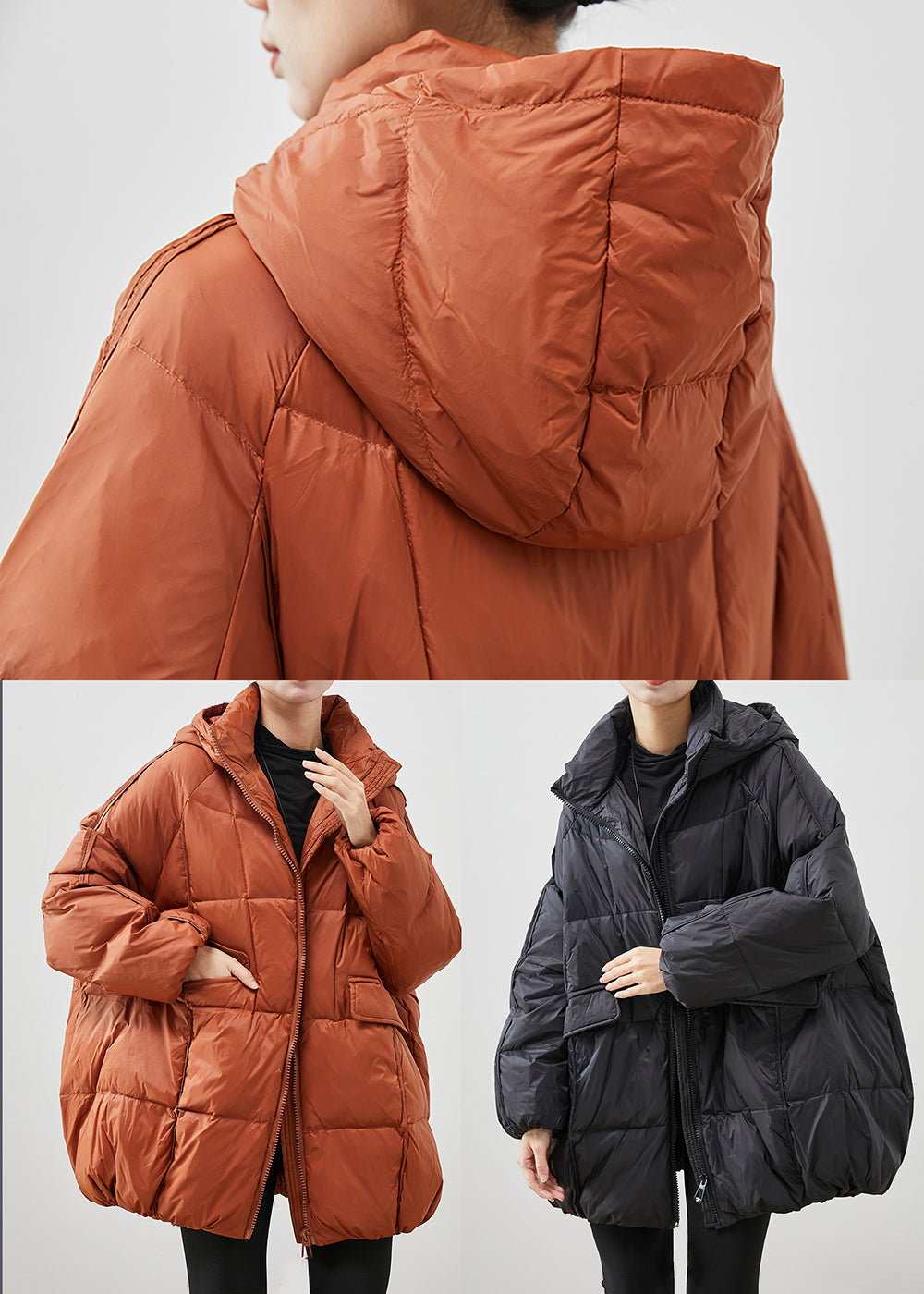 WW | Thick Duck Down Jackets Oversized Pockets Winter