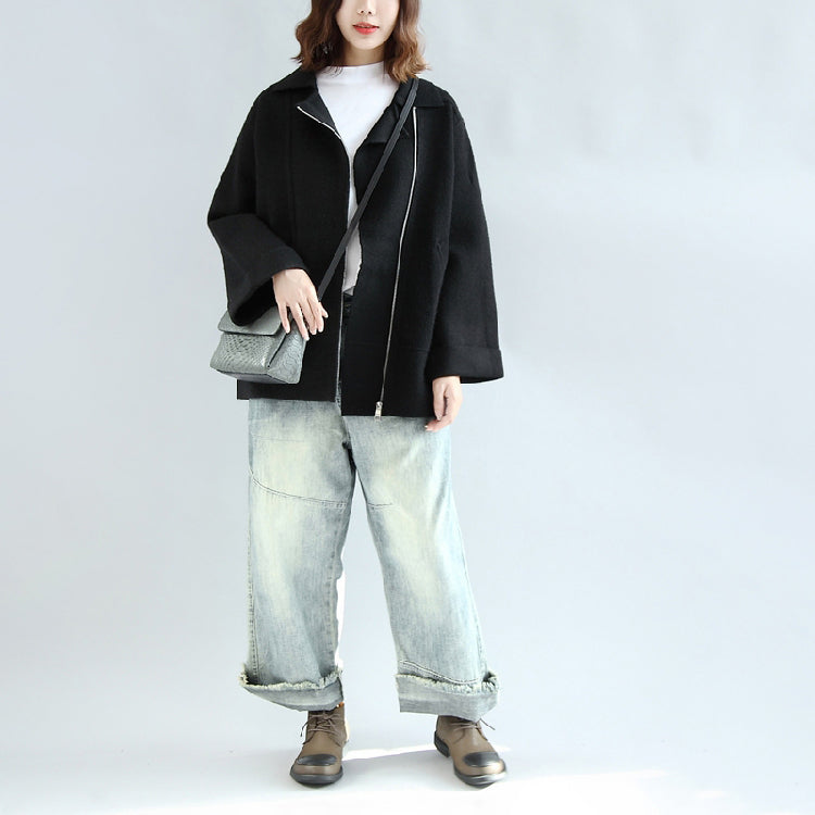 WW | Wool Capes Coats Oversized Zipper Short Jackets