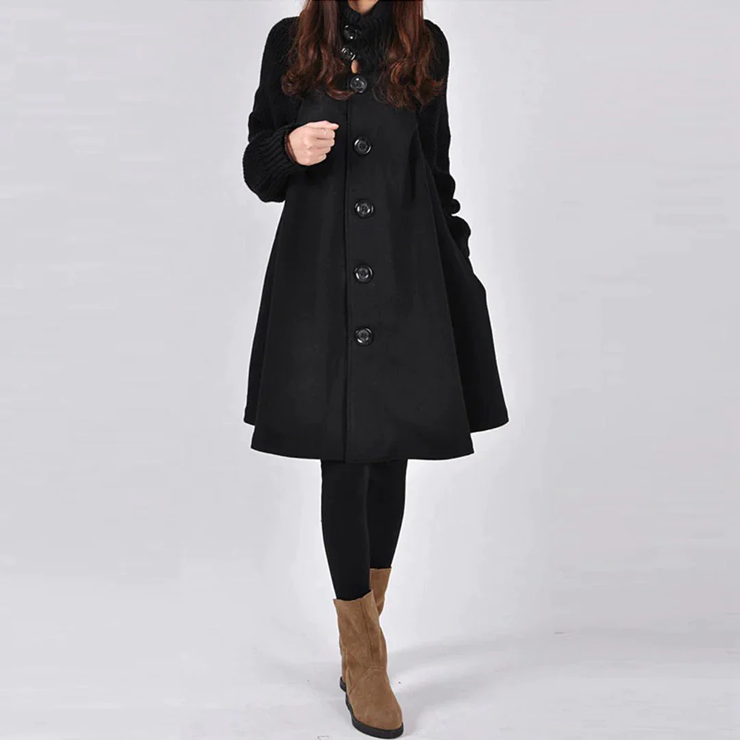WW | Eleganter schwarzer Mantel für Damen
