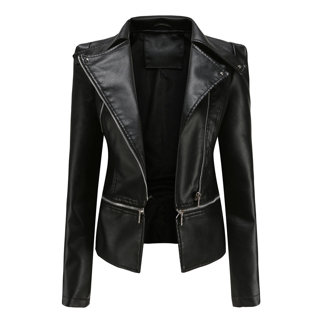 WW | Ladies' leather jacket with elegant finish